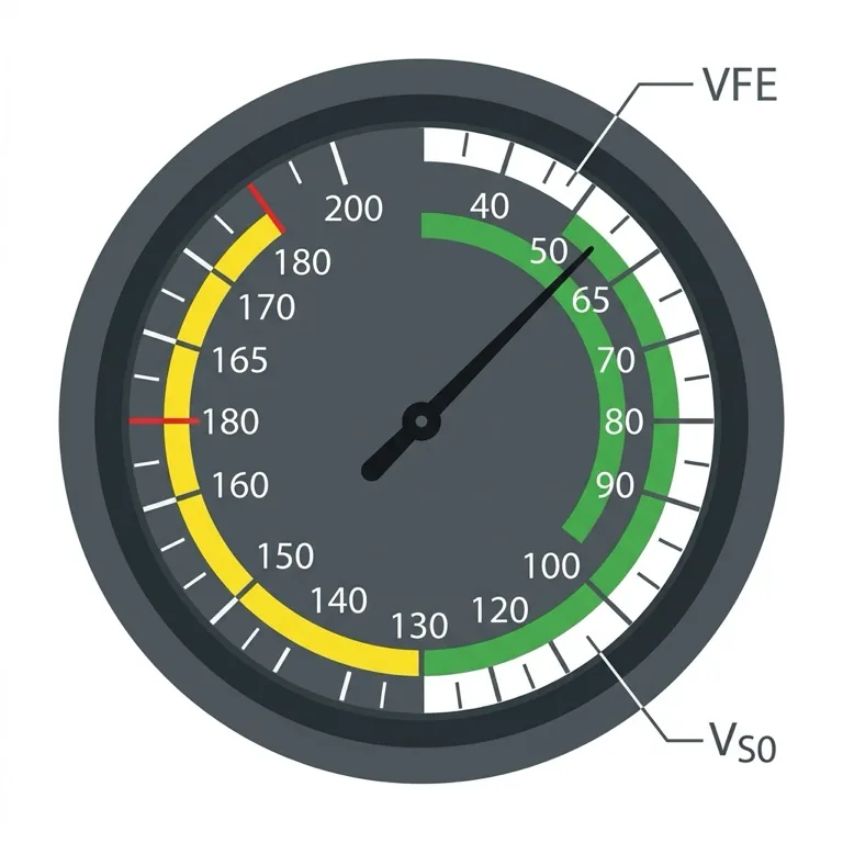 VFE speed at top of white arc on ASI