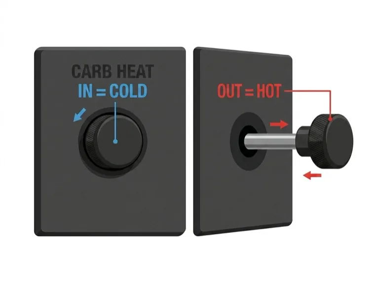Carburettor heat knob/pull-type control
