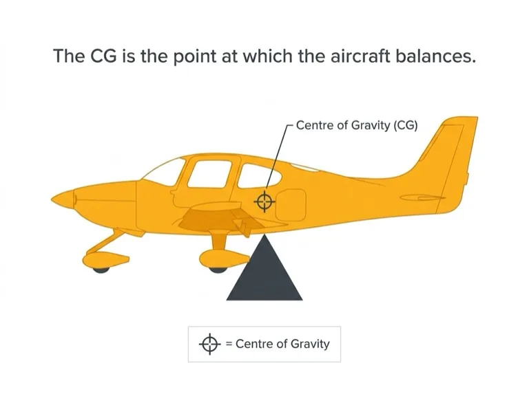 Centre of gravity as the balance/pivot point of the aircraft