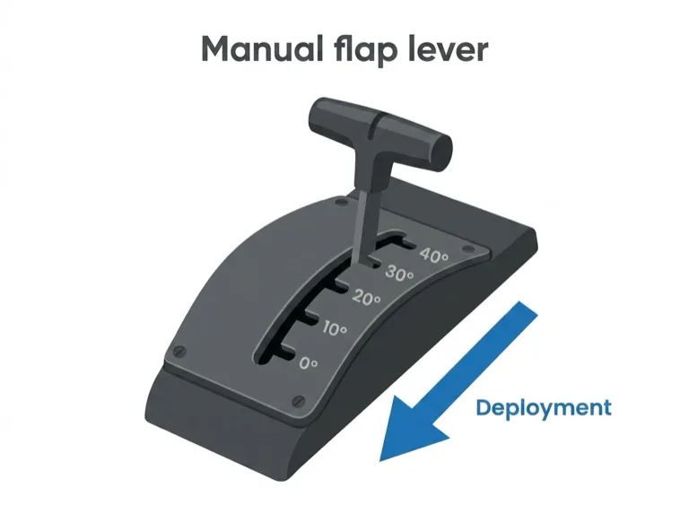 Manually operated flap lever