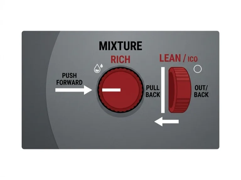 Plunger/push-pull type mixture control knob