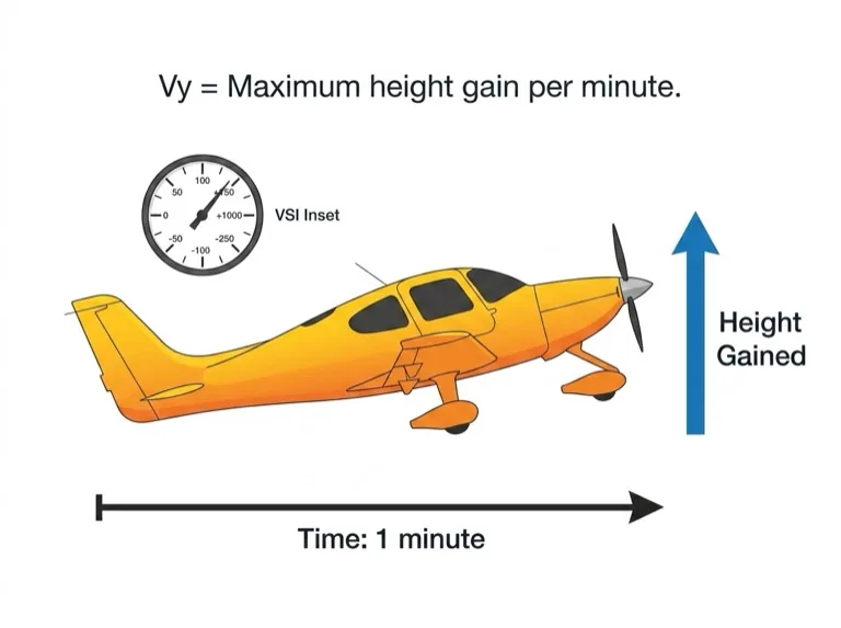 Vy gives maximum altitude gain per unit time