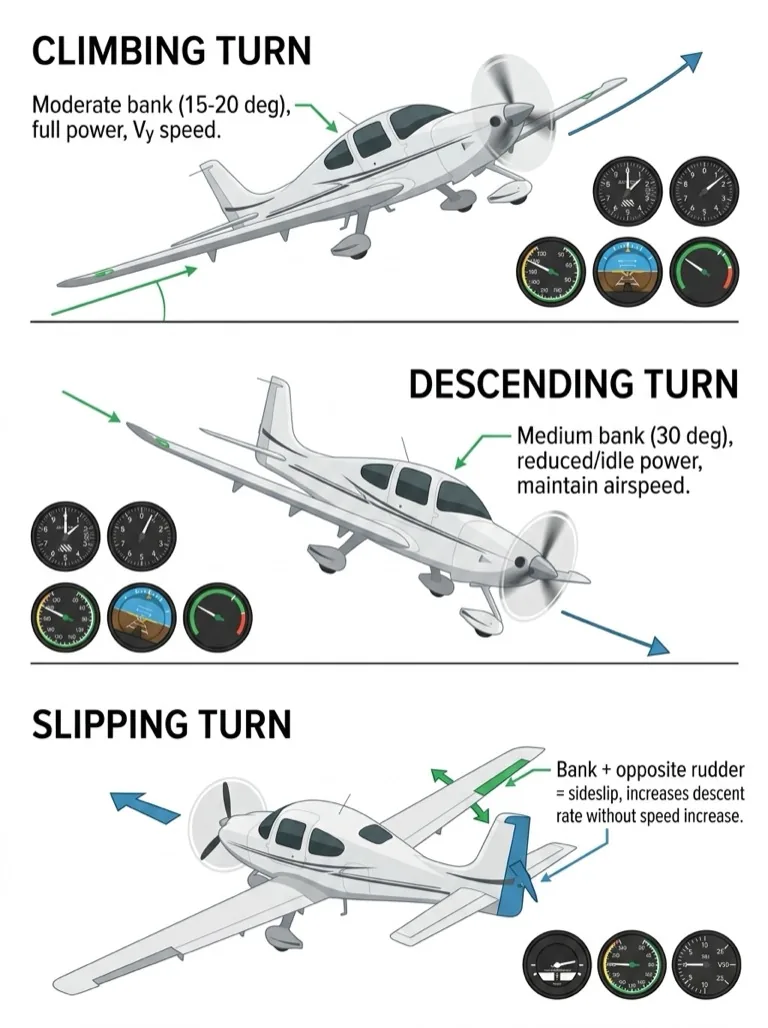 Turn Climbing Descending Slipping Variants