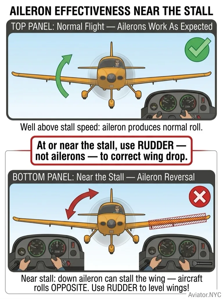 Aileron Reversal Near Stall