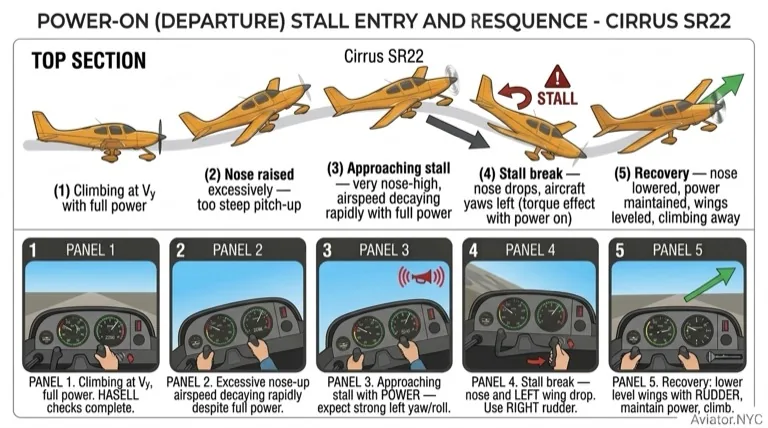 Power On Departure Stall Sequence