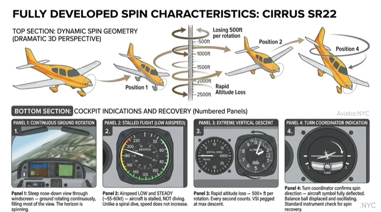 Fully Developed Spin Characteristics