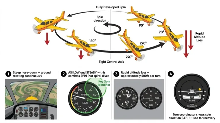 Characteristics of a fully developed spin